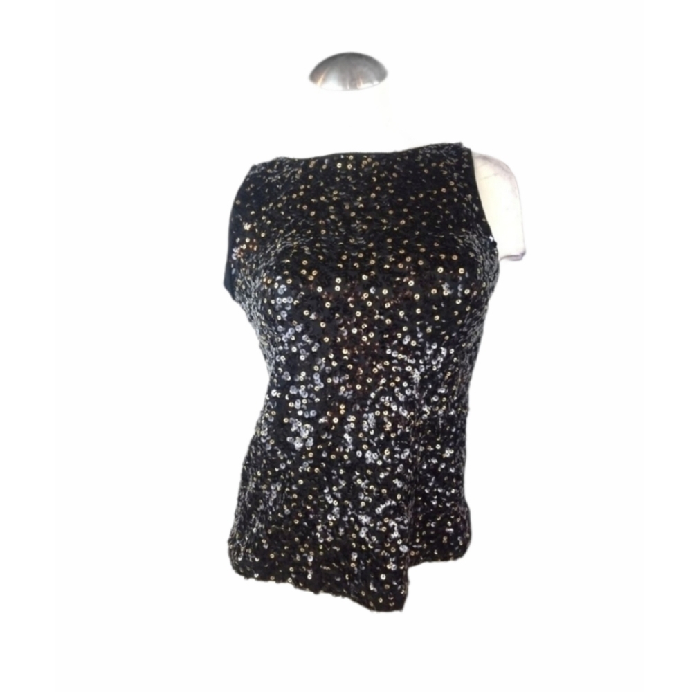 LOFT Size XXSP Sequin Sequin Top Black
